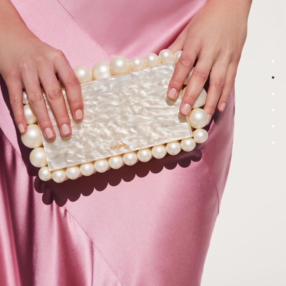 Cult Gaia eos clutch in ivory